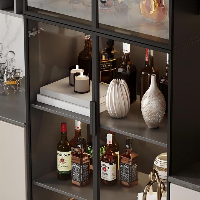 Mekminop Display Cabinet with Glass Doors and Storage Shelve, Modern Display - Image 5