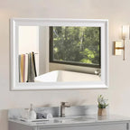 White Wood Mirror for Bathroom, Rectangle Rustic 30 x 40 inch Vanity Mirror for - Image 5