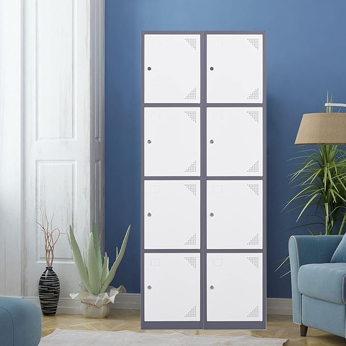 Metal Locker with 4 Doors, Lockable Locker Cabinet - Image 2