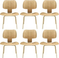Modway Fathom Mid-Century Modern Molded Plywood Six Kitchen and Dining Room by Modway