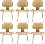 Modway Fathom Mid-Century Modern Molded Plywood Six Kitchen and Dining Room by Modway