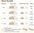 2 Pieces Sectional Couch Covers L Shaped Cover L Dusty Blue | Thick Washable - Image 2