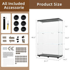 Display Cabinet with Glass Door and Lock, 3-Shelf Fast Installation Curio - Image 2
