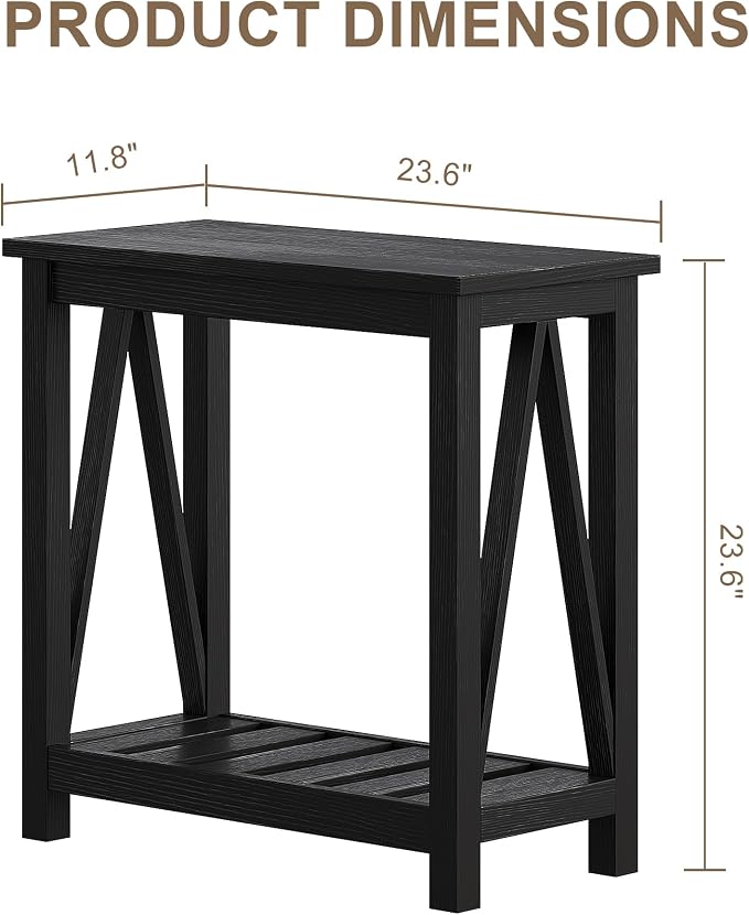 ChooChoo Farmhouse End Table, Narrow Side Table, Slim End Table - Image 3