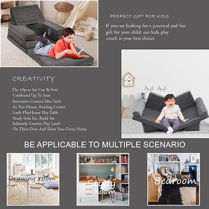 10 PCS Modular Kids Play Couch - Image 9
