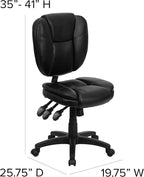 Flash Furniture Caroline Mid-Back Black LeatherSoft Multifunction Swivel - Image 3