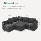 HONBAY Modular Sectional Sofa L Shaped Sectional Couch - Image 2