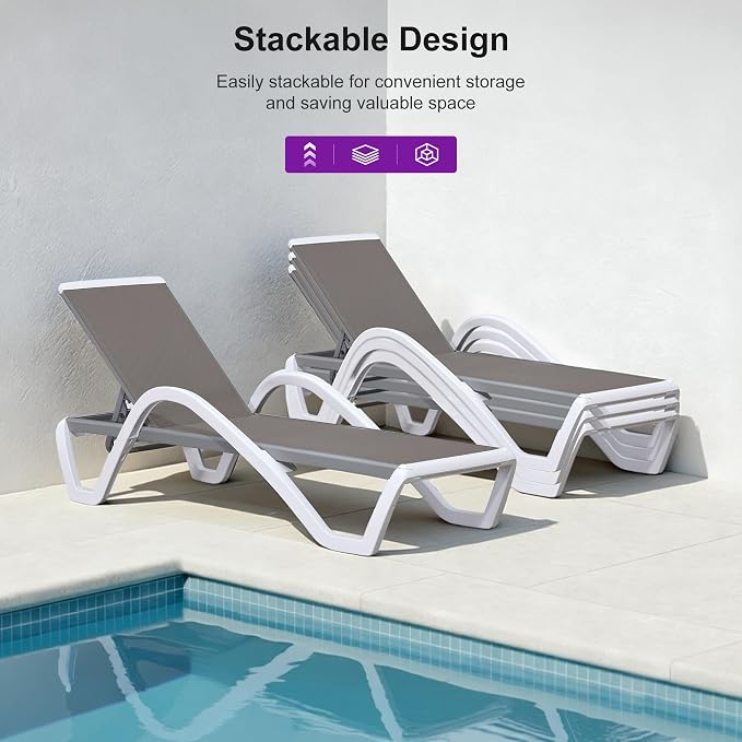 PURPLE LEAF Patio Chaise Lounge Chair - Image 5