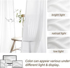 White Linen Sheer Curtains 84 Inches Long 2 Panels, Neutral Textured Pinch - Image 5