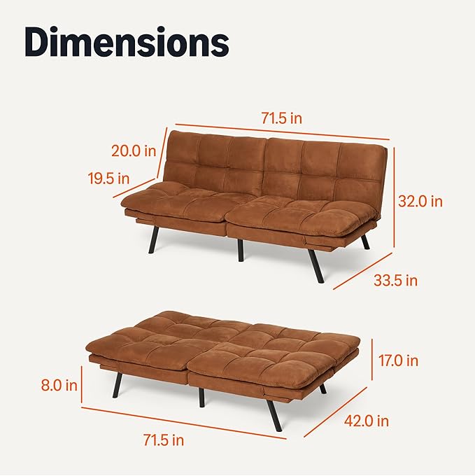 Amazon Basics Convertible Loveseat Sofa Bed - Image 2