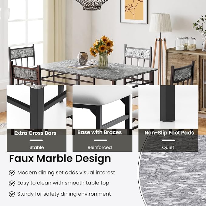 NAFORT 5 Piece Dining Table Set - Image 4