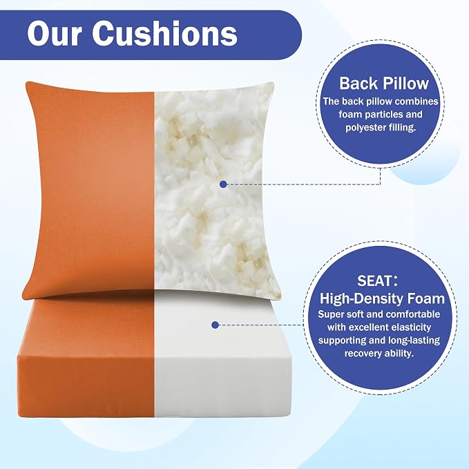 IASEAHK Outdoor Seat Cushion Set, Waterproof & Fade Resistant Patio Chair - Image 4