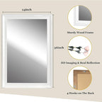White Wood Mirror for Bathroom, Rectangle Rustic 24 x 36 inch Vanity Mirror for - Image 5