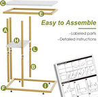 C Shaped End Side Table, Couch Sofa Table - Image 5