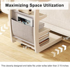 AQIMUELE Rolling Side Table, C Shaped End Table, C Table - Image 5