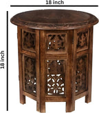 Lightnpro Handcrafted Wooden Round Accent Table - Image 2