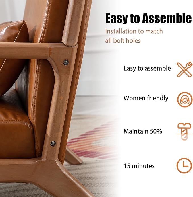 INZOY Mid Century Modern Accent Chair - Image 10