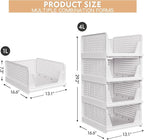 4 Pack Stackable Closet Storage Basket - Image 3
