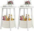 sthmec Small Round Side End Table Set of 2 by Unknown