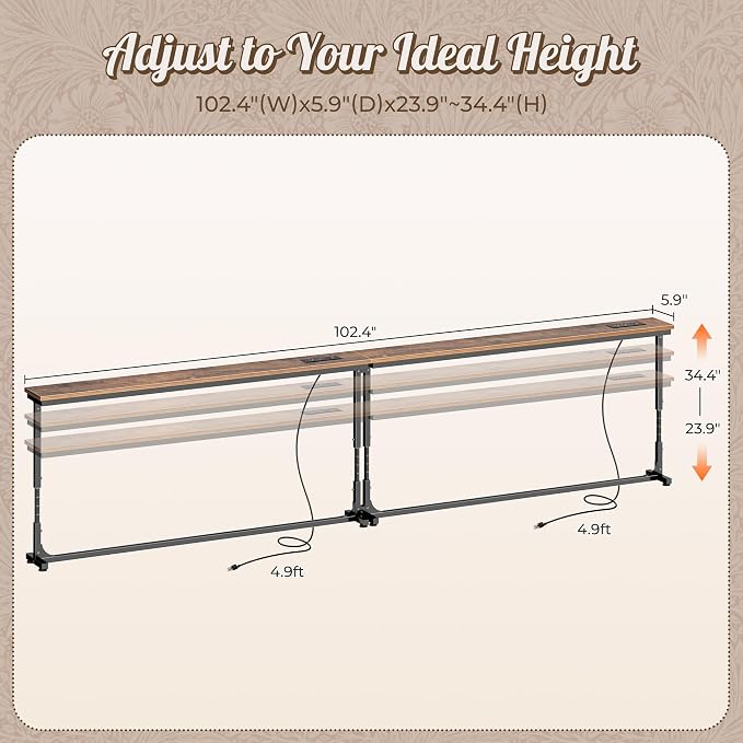 Huuger 102.4 Inch Behind Couch Table - Image 2
