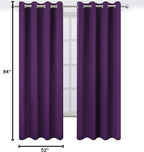 Purple Blackout Curtains 52 x 84 Inch Length/Set of 2 Curtain Panels/Thermal - Image 10