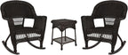 Jeco 3 Piece Rocker Wicker Chair Set by Jeco