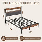 Full Size Bed Frame with Dual-Layer Headboard and Footboard, Bed Frame Full - Image 2