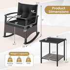 Tangkula 3 Piece Rattan Rocking Chair Set, Patio Rocker Bistro Set - Image 5