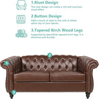 QHITTY 2 Piece Living Room Set, Sectional Chesterfield Sofa Chair Contemporary - Image 3