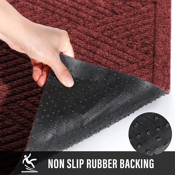 Durable Front Door Mat, Absorbent Muddy Dirt Resist Welcome Door Mats Outdoor - Image 4