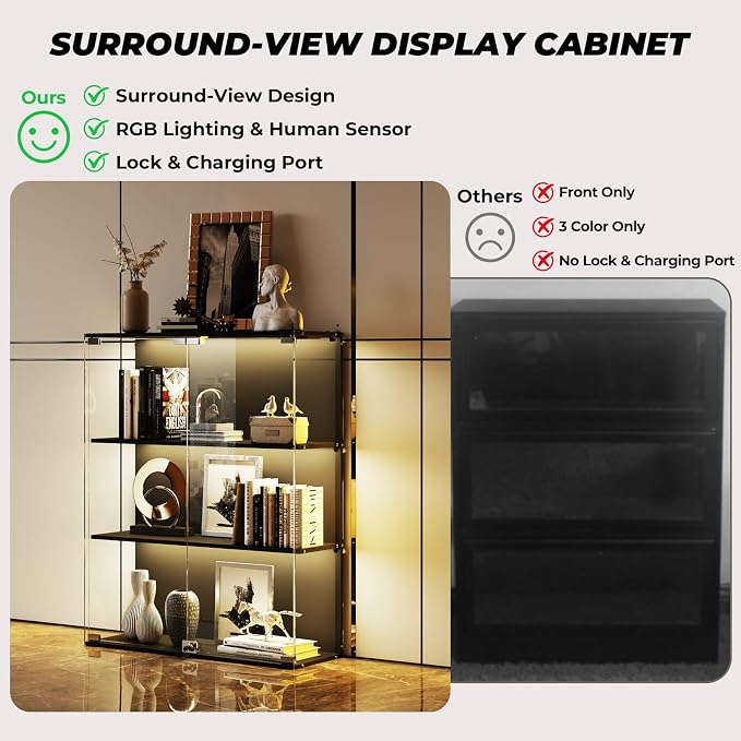 VersionTECH. Glass Display Cabinet - Image 6