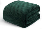 Exclusivo Mezcla Soft Waffle Fleece Bed Blanket Twin Size, Forest Green | by ExclusivoMezcla