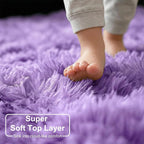 Amdrebio Purple Fuzzy Plush Area Rug 5x7 - Image 8