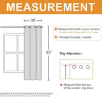 Blackout Curtains for Bedroom, 38 x 63 Inches Length, Light Grey | Thermal - Image 7
