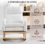 NIOIIKIT Oversized Nursery Rocking Chair, Teddy Upholstered Glider Chair - Image 7