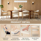 DUMOS Dining Chairs Set of 2, Linen Fabric Upholstered Kitchen Side Chairs - Image 3