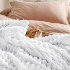 Bedsure Soft Throw Blanket for Couch Decor Gifts Bright White 50"x60" | - Image 5
