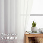 Ivory Sheer Curtains 78 Inches Long 2 Panels - Image 2