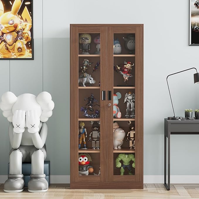 Display Cabinet with Glass Doors, Display Case Cabinet - Image 2