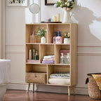 LEYAOYAO Cube Bookshelf 3 Tier Mid-Century Light Wood Modern Bookcase - Image 5