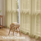 MIULEE Gold Sheer Curtains 96 Inches Long 4 Panels 42 x 96 Inches | Light - Image 5