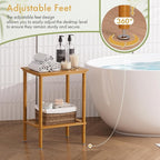 2-Tier Small Side Table, Narrow Entryway Table, Bedside End Table, Bamboo Night - Image 5