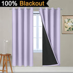 Yakamok Lilac 100% Blackout Curtains 72 Inches Long - Image 2
