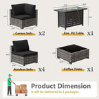 LOUVIXA 8 Piece Outdoor Patio Furniture Set, Outdoor Sectional Sofa - Image 2