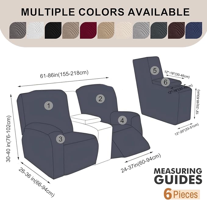 6-Piece Recliner Loveseat Covers - Image 2
