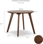 Furniture of America Callum Mid-Century Modern Solid Wood 2 Piece Brown Round - Image 3