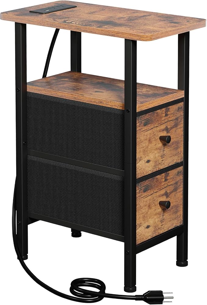 LOAKEKEL Narrow End Table Living Room by LOAKEKEL