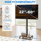 Rfiver Rolling TV Stand for 32 to 55 60 Inch TVs up to 88lbs, Height Adjustable - Image 3