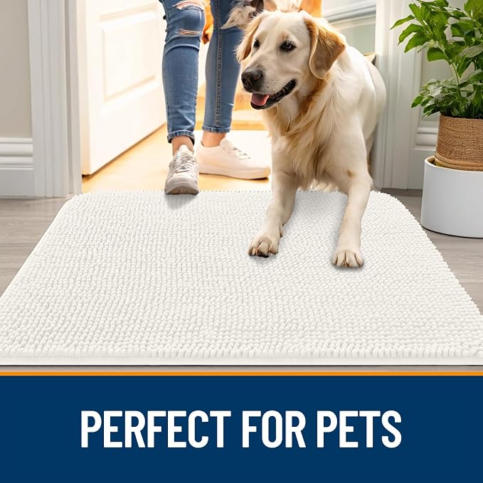 OLANLY Dog Door Mat for Muddy Paws 47x24, Super Absorbent Chenille Mud Mat | - Image 6