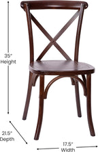 EMMA + OLIVER Walnut X-Back Chair - Image 3